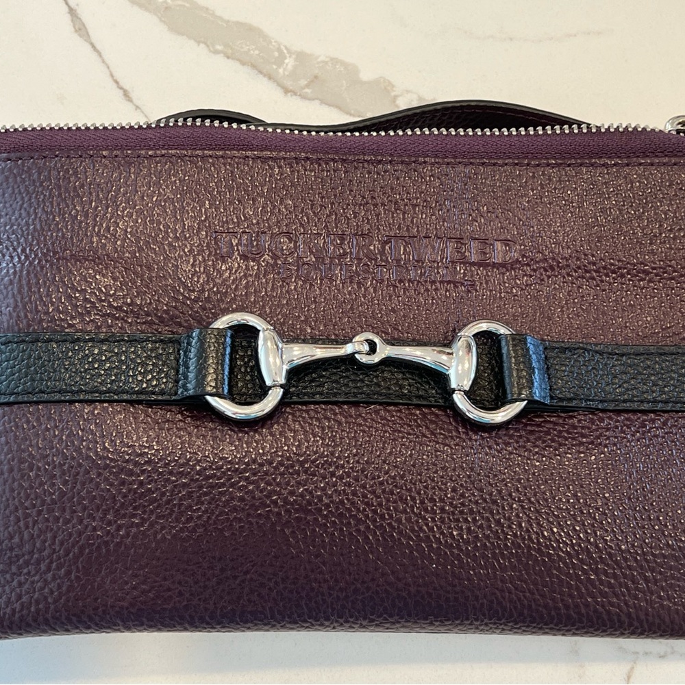 TuckerTweed Leather Purple Crossbody Bag